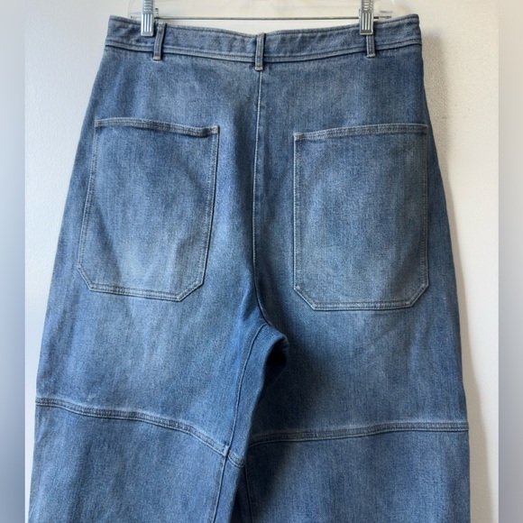 Tibi Women’s Sculpture Mid Rise Tapered Denim Pants Leg Blue Jeans Sz 31 - Picture 8 of 11